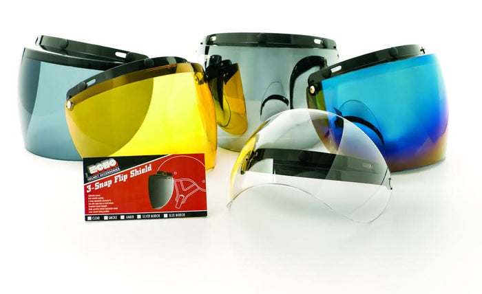 2-25 3 Snap Flip Shield - Hard Coated Clear
