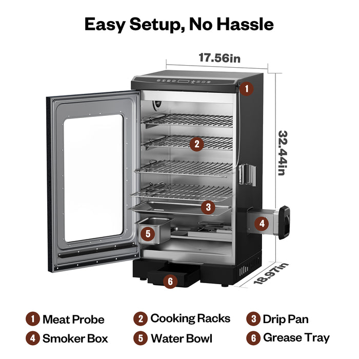 30 inch Electric Smoker with Window Silver Version
