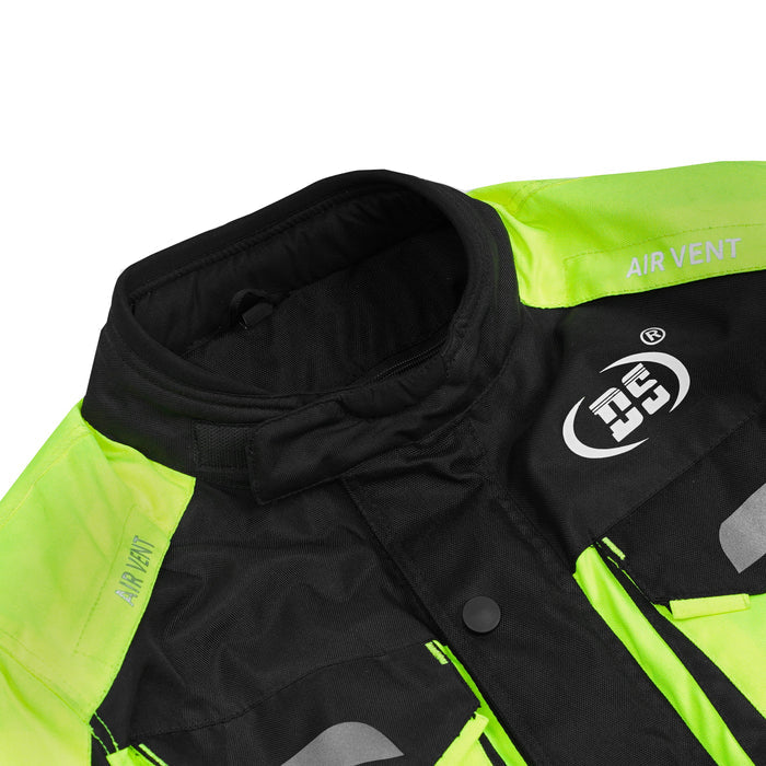 4-Season Hi-Vis Mens Textile Motorycyle Jacket  Waterproof & Ventilated