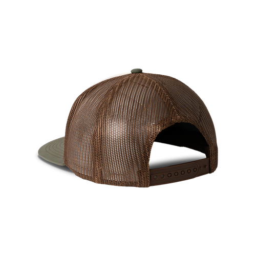 Back view of Natural and Loden colored hat with Chêne Logo #natural_/_loden