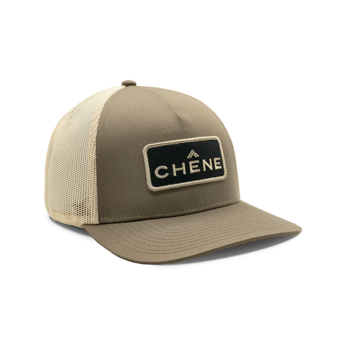 5-Panel Logo Patch Cap in Brown / Khaki, front view #brown_/_khaki