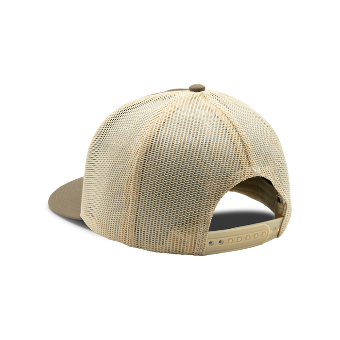 5-Panel Logo Patch Cap in Brown / Khaki, back view #brown_/_khaki