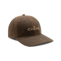 6-Panel Embroidered Waxed Cotton Cap in Buck, front view #buck