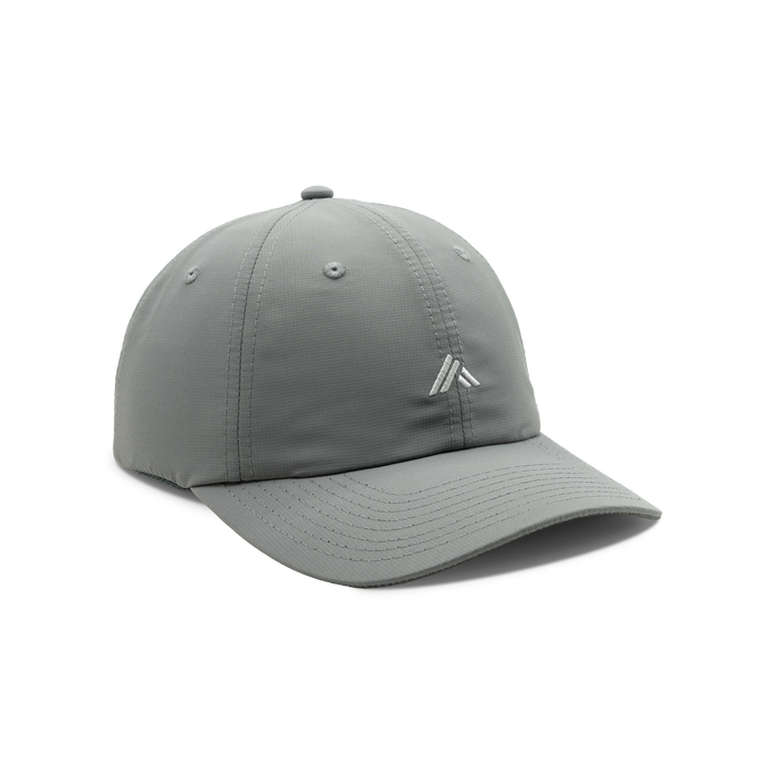 6-Panel Performance Diacritic Hat in Charcoal, front view #charcoal