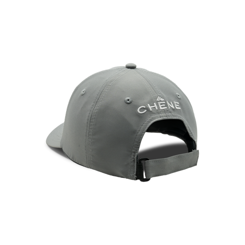 6-Panel Performance Diacritic Hat in Charcoal, back view #charcoal