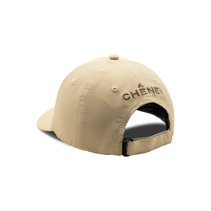 6-Panel Performance Diacritic Hat in Khaki, back view #khaki