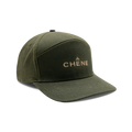 7-Panel Embroidered Waxed Cotton Cap in Dark Olive, front view #dark_olive
