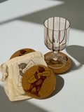 Set/4 Ca Bear Cork Coasters in Drawstring Pouch