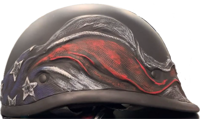 American BADASS Scars & Stripes Smallest DOT Certified Motorcycle Helmet