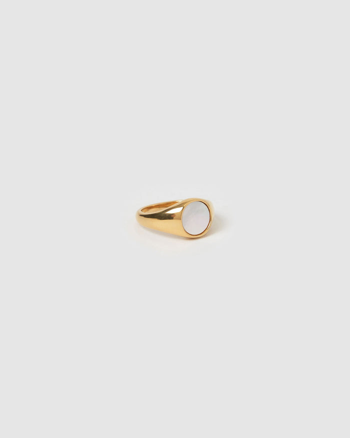 Amira Gold and Pearl Ring