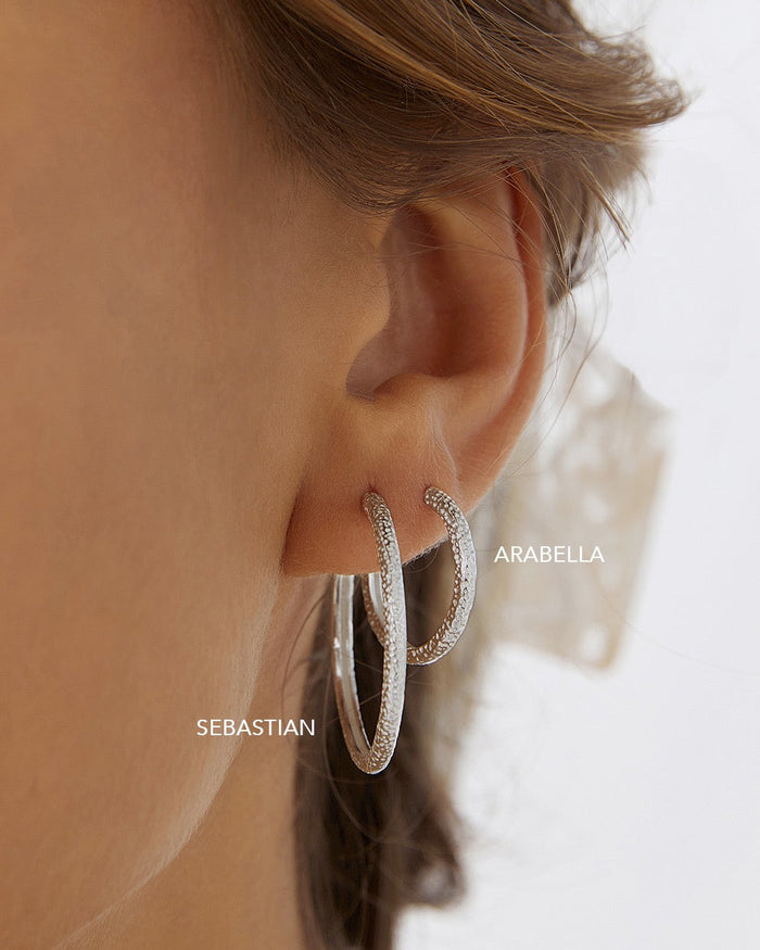 Arabella Silver Hoop Earrings