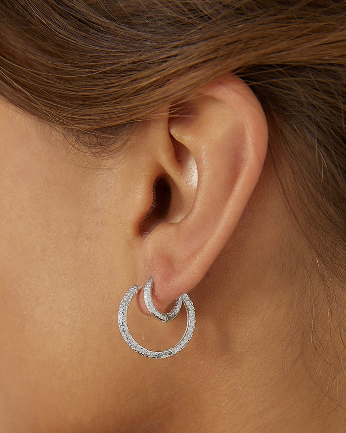 Arabella Silver Hoop Earrings