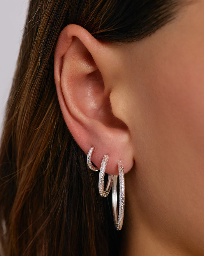 Arabella Silver Hoop Earrings