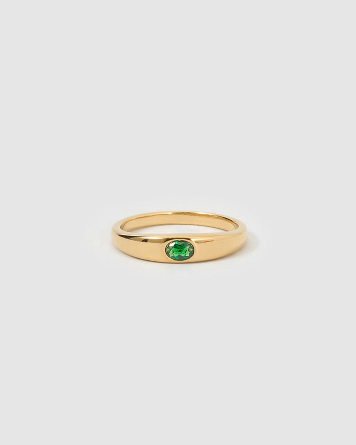 Aria Gold Ring - Emerald