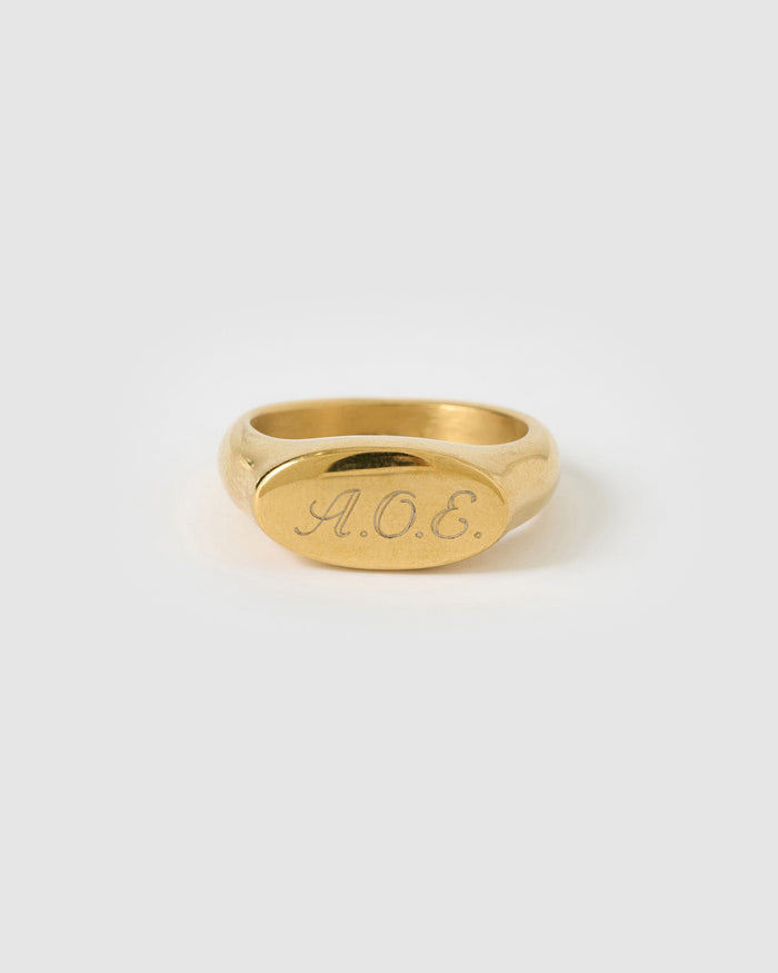 Aster Gold Signet Ring