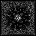 B001 Bandanna Black Paisley
