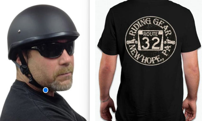 BADASS Bare Bones Smallest DOT Helmet & T-Shirt Bundle