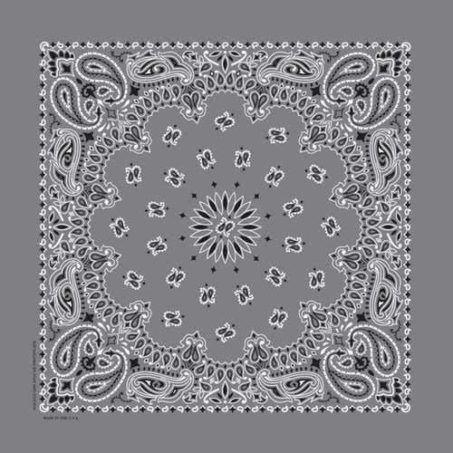 BD255 Bandana Paisley Charcoal