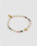 Beaded Gemstone and Pearl Initial Bracelet