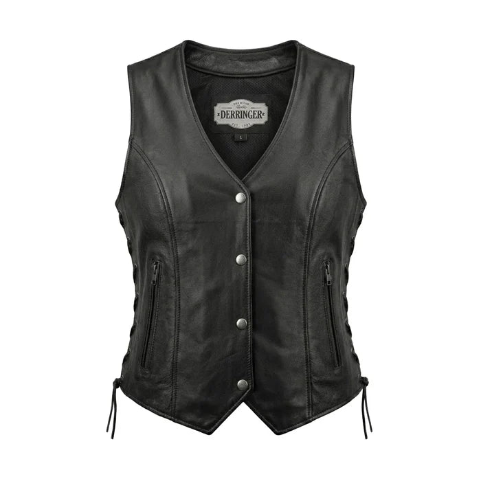 Beth - Women's Premium Lambskin Leather Motorcycle Vest