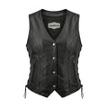 Beth - Women's Premium Lambskin Leather Motorcycle Vest