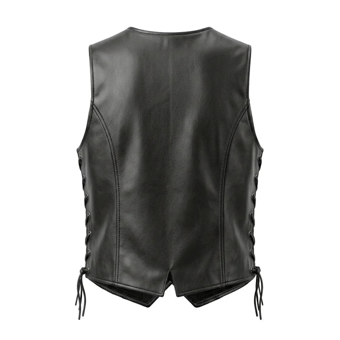 Beth - Women's Premium Lambskin Leather Motorcycle Vest
