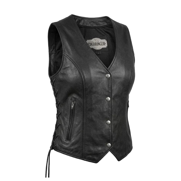 Beth - Women's Premium Lambskin Leather Motorcycle Vest