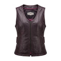 Betty - Women's Purple Lambskin Leather Motorcycle Vest