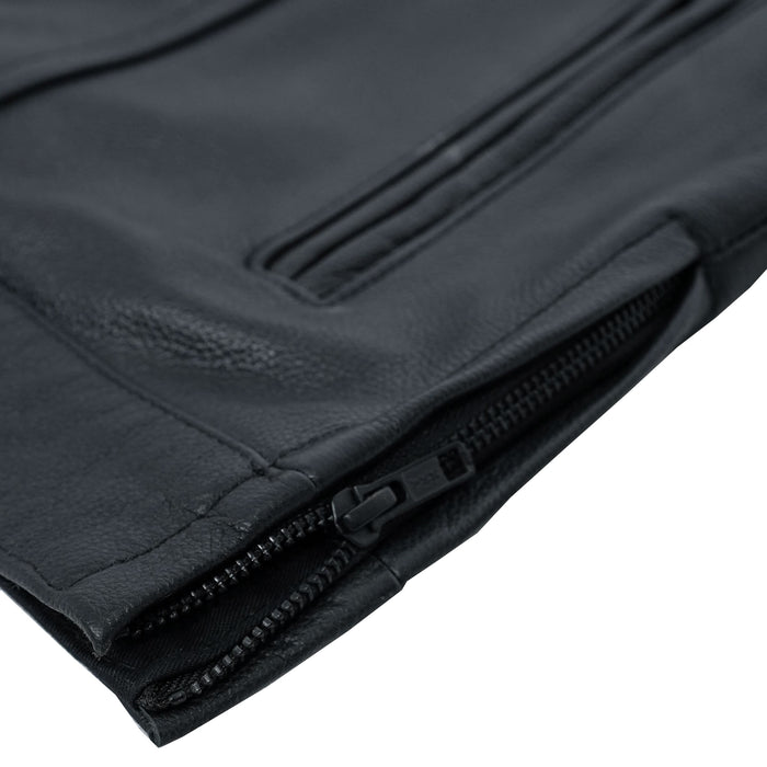 Black Horse Men's Leather Motorcycle Vest