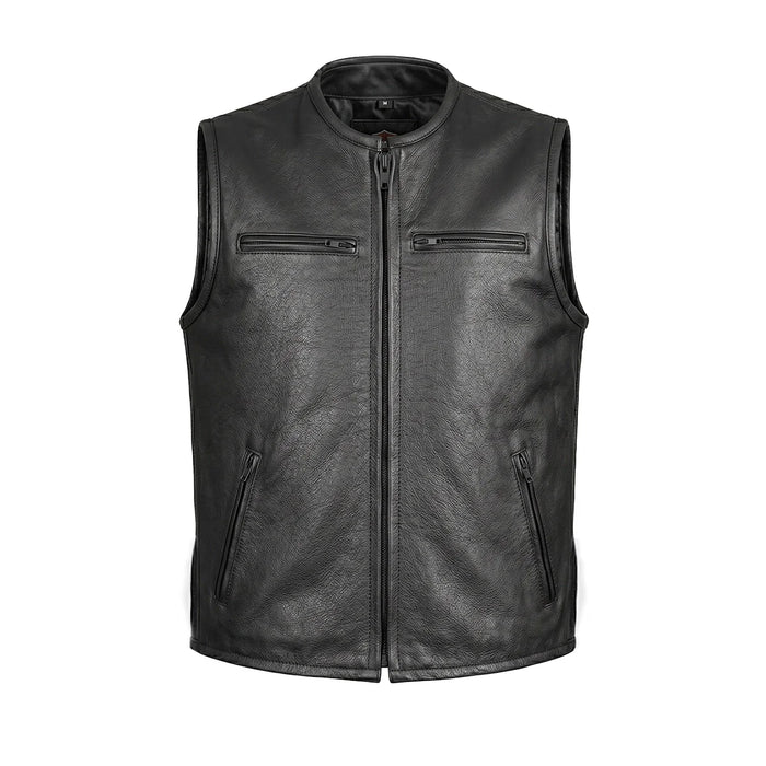 Blackout - Men's Motorcycle Leather Vest