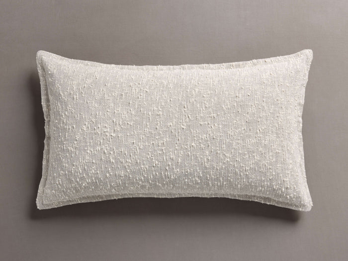 Textured off-white Boucle Sham, rectangular, displayed horizontally on a simple gray background.