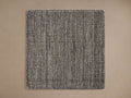 Square Bowman Performance Rug Swatch, tightly woven in multi-tonal grey-brown with rounded corners, on a neutral background.