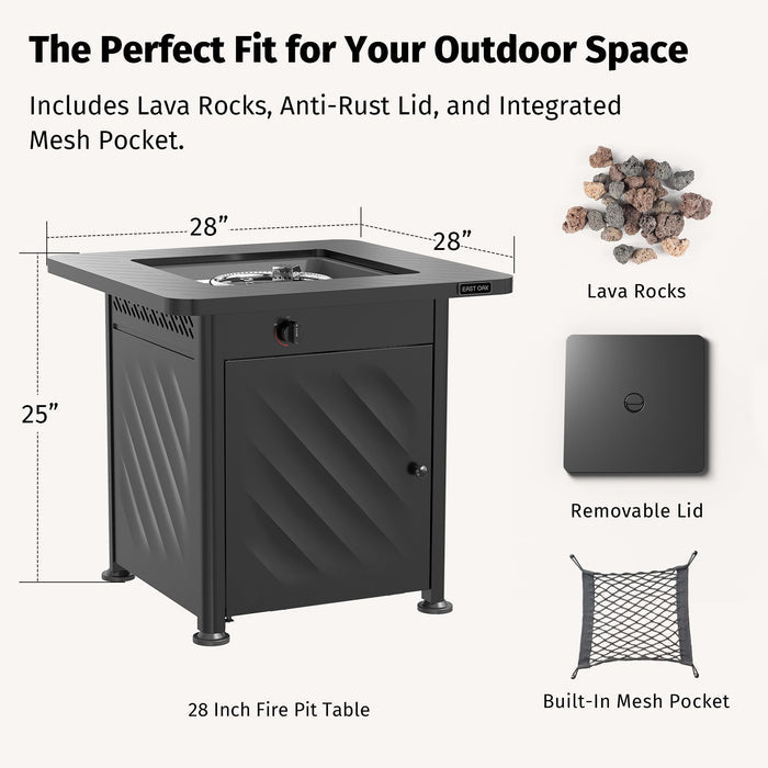 BRAZI 28 Inch Metal Fire Pit Table (52,000 BTU)