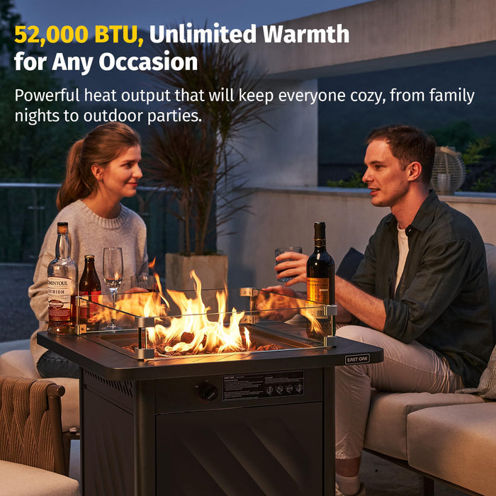 BRAZI 28 Inch Metal Fire Pit Table (52,000 BTU)