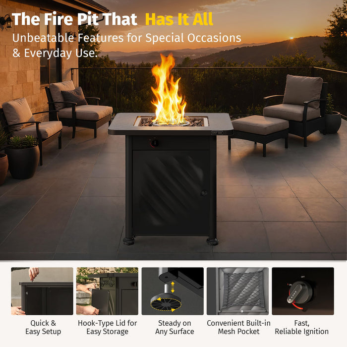BRAZI 28 Inch Metal Fire Pit Table (52,000 BTU)