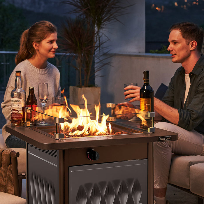 BRAZI 28-Inch Steel Fire Pit Table (50,000 BTU)