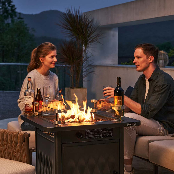 BRAZI 32 Inch Metal Fire Pit Table (50,000 BTU)