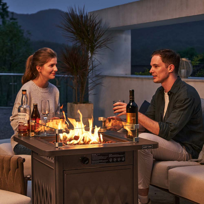 BRAZI 32 Inch Metal Fire Pit Table (50,000 BTU)