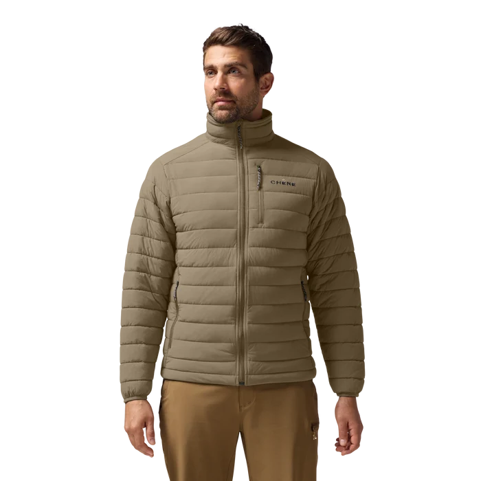 Camp Jacket in Oak, on model #oak