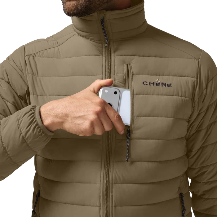 Camp Jacket in Oak, on model #oak