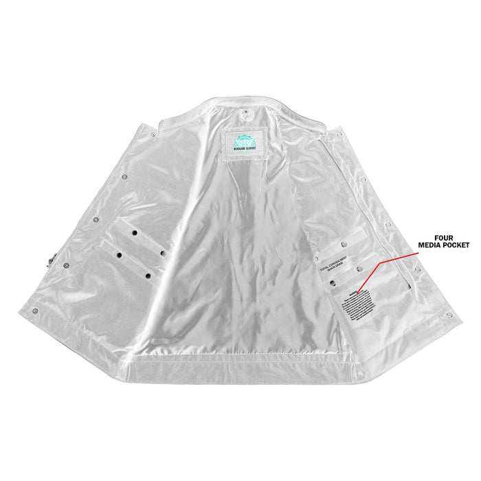 Canvas Material Single Back Panel Concealment Vest W/Leather Tr