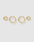 Circle Earring Stack - Gold