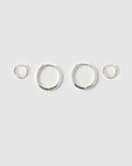 Circle Earring Stack - Silver