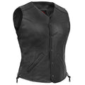 Clara Women's leather motorcycle vest