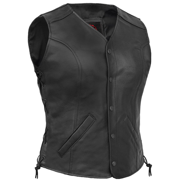 Clara Women's leather motorcycle vest