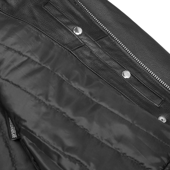 Classic Star Black Men's Leather Motorcycle Jacket – Adjustable Fit