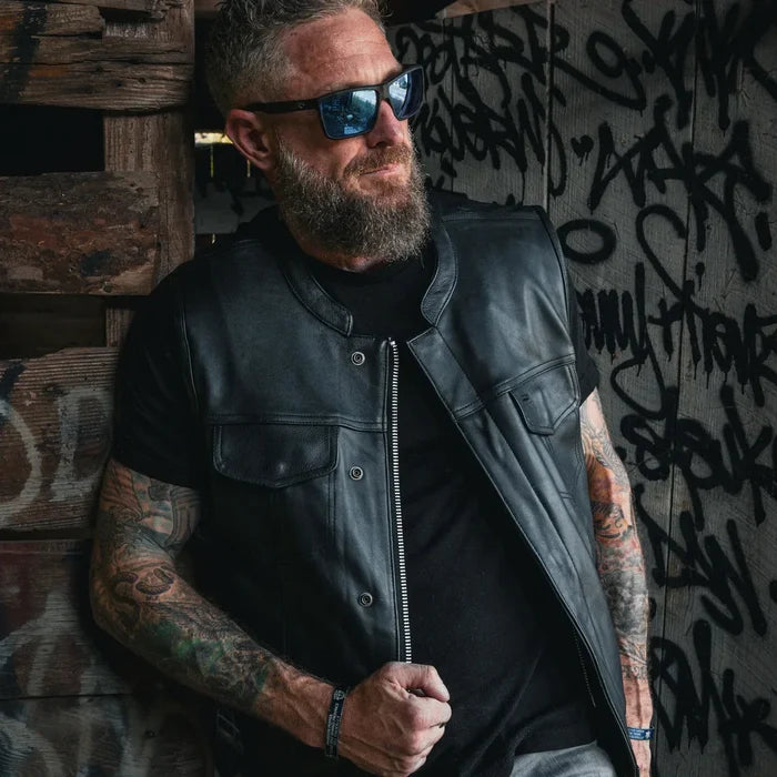 Clubman - Men's SOA Club Style leather Motorcycle Vest