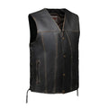 Colorado - Men's Motorcycle Leather Vest (Brown)