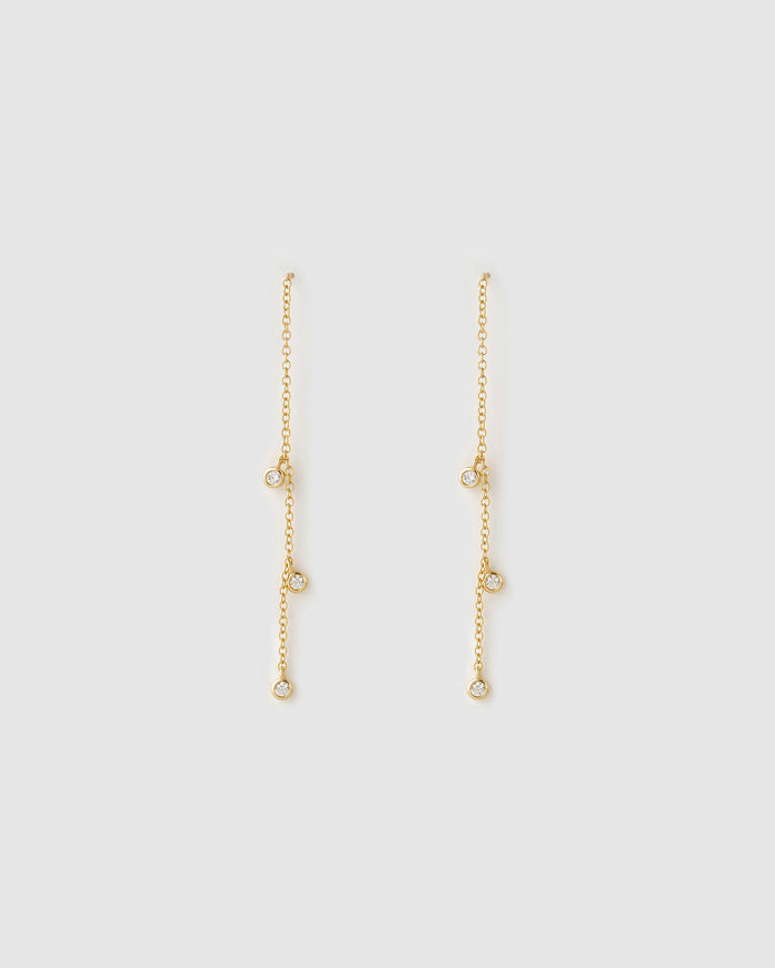 Comet Threader Gold Earrings