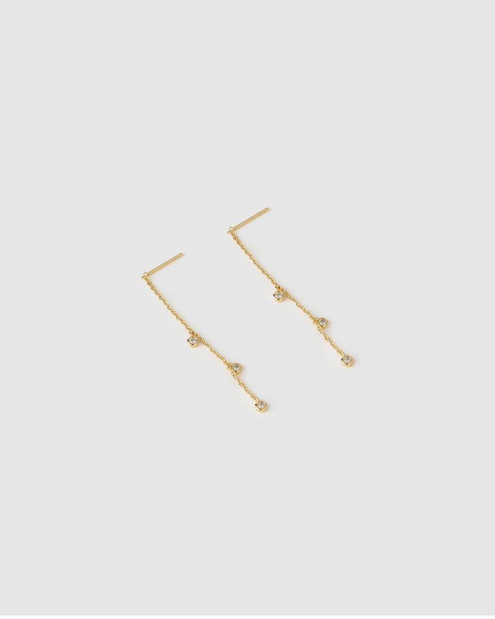 Comet Threader Gold Earrings